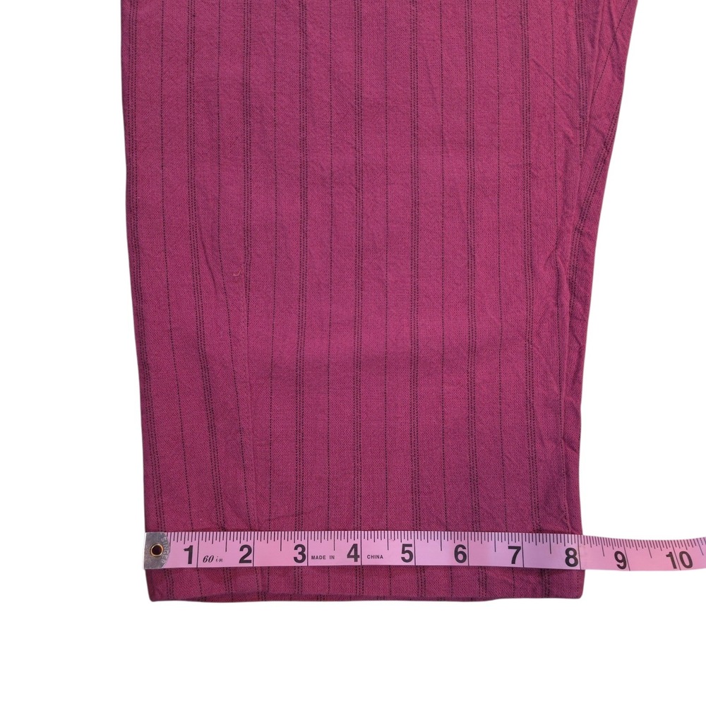 Gudrun Sjoden Pink Pinstripe Organic Cotton Hemp Pants Womens Medium Lagenlook - Picture 6 of 8